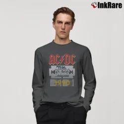 Men’s Acdc The Razors Edge Tour 1990 for Classic Rock Fans Long-Sleeve Shirt in charcoal | Sleek, Lightweight, Year-Round Wear