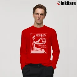 Men’s Acid Bath Scream Of The Butterfly Long-Sleeve Shirt in red | Sleek, Lightweight, Year-Round Wear
