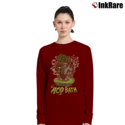 Women’s Acid Bath Sludge Metal Long-Sleeve Top in maroon | Sleek, Versatile, All-Season