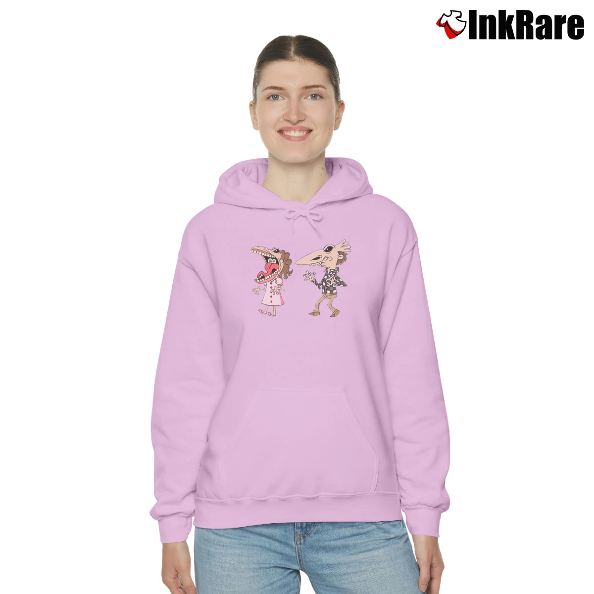 Adam And Barbara Beetlejuice Women’s Cozy Hoodie in light pink – Urban Chic Women’s Adam And Barbara Beetlejuice Cozy Hoodie in light pink | Warm, Structured, Stylish