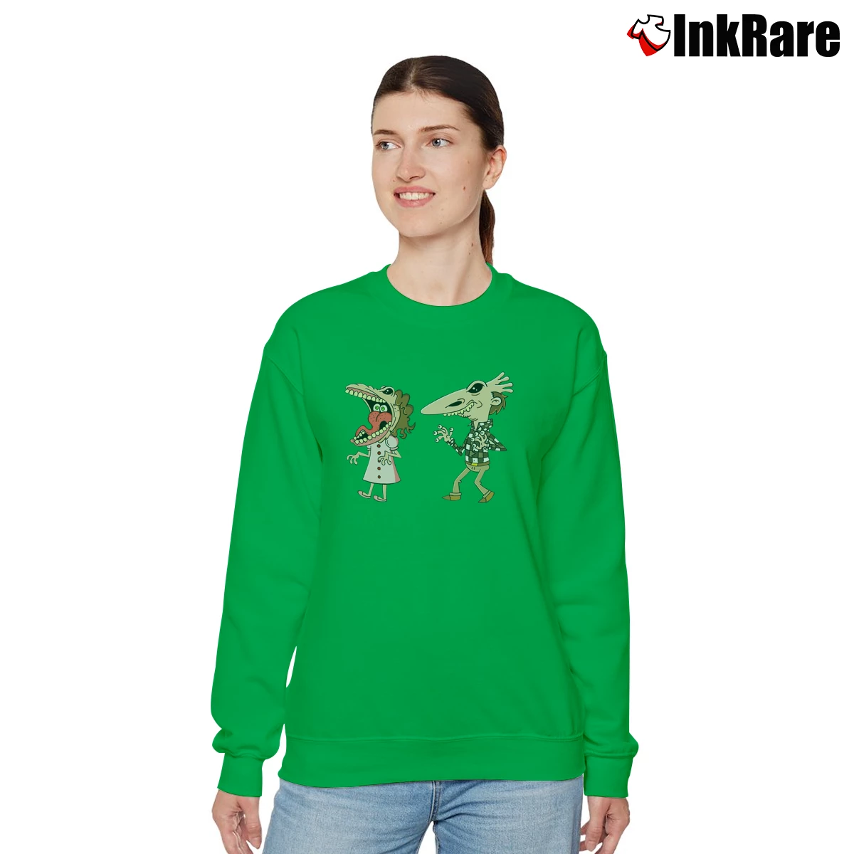 Adam And Barbara Beetlejuice Women’s Relaxed Sweatshirt in irish green – Cozy Casual Women’s Adam And Barbara Beetlejuice Relaxed Sweatshirt in irish green | Soft, Laid-Back Vibe