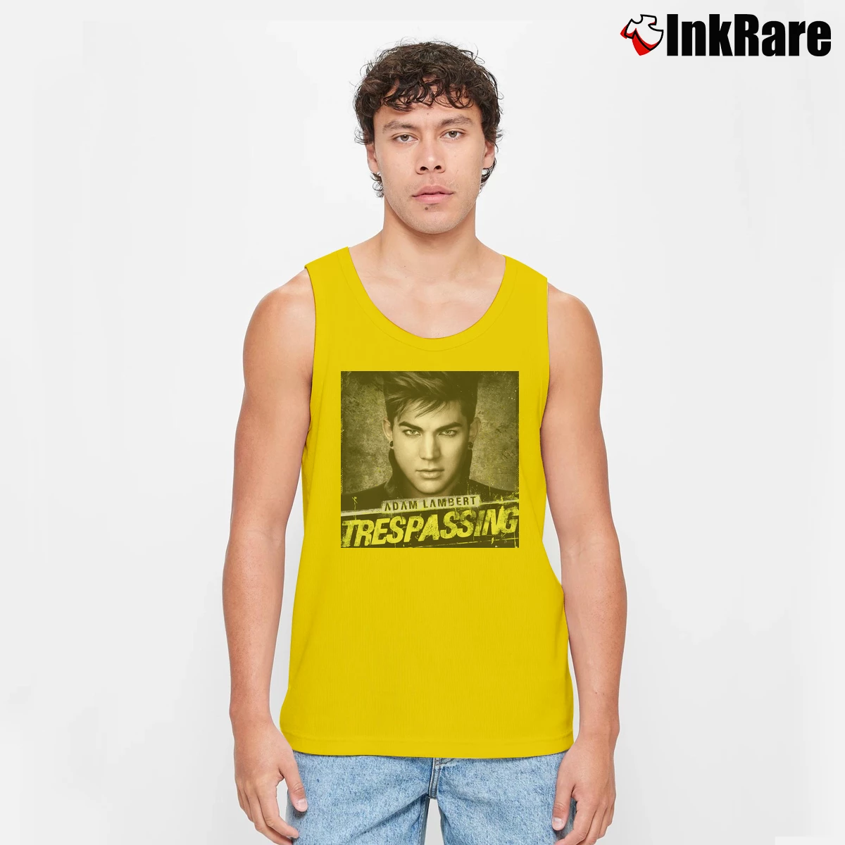 Adam Lambert Trespassing Men’s Performance Tank in yellow – Lightweight Comfort Men’s Adam Lambert Trespassing Tank Top in yellow | Breathable, Active-Friendly Design