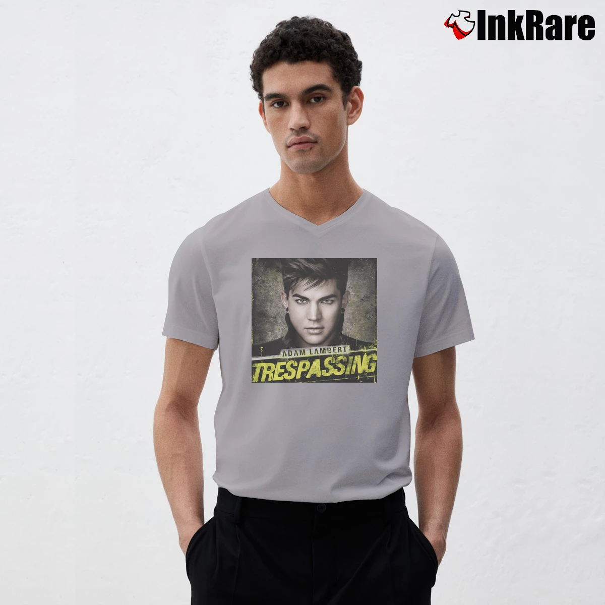 Adam Lambert Trespassing Men’s V-Neck Tee in sport grey – Modern Essential Men’s Adam Lambert Trespassing V-Neck Tee in sport grey | Sharp, Breathable, Everyday Staple