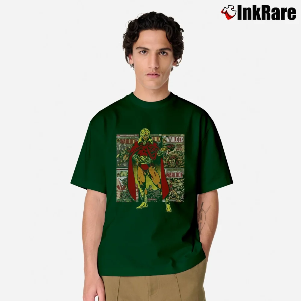 Men’s Adam Warlock Silver Age Marvel Classic Covers Classic T-Shirt in forest green | Soft, Breathable Everyday Wear