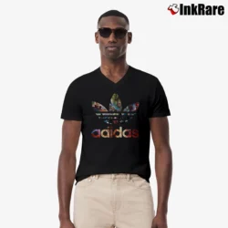 Men’s Adidas Avengers Marvel V-Neck Tee in black | Sharp, Breathable, Everyday Staple