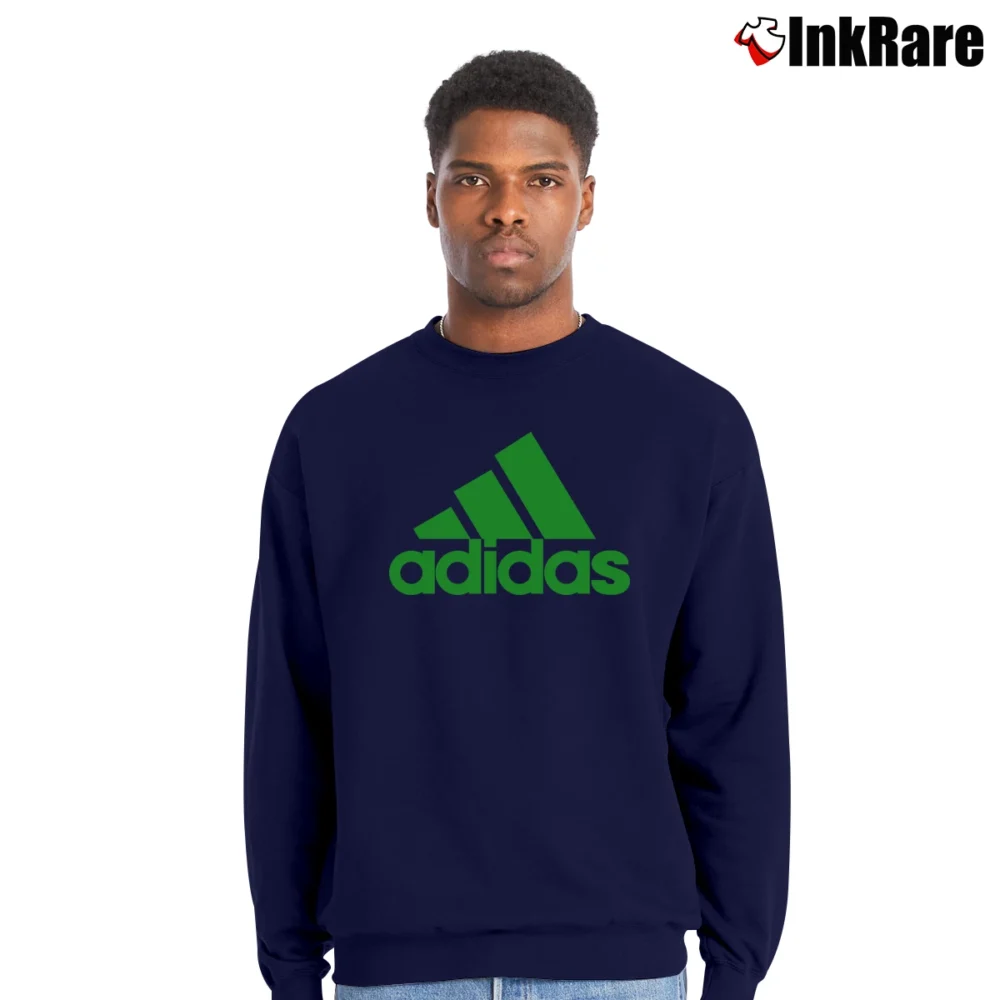 Men’s Adidas Logo Graphic Crewneck Sweatshirt in navy | Cozy Fabric, Clean Style