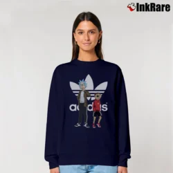 Women’s Adidas Logo Rick And Morty Graphic Relaxed Sweatshirt in navy | Soft, Laid-Back Vibe