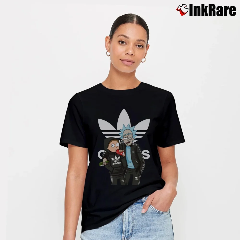 Women’s Adidas Logo Rick And Morty Signature T-Shirt in black | Soft, Flattering Fit