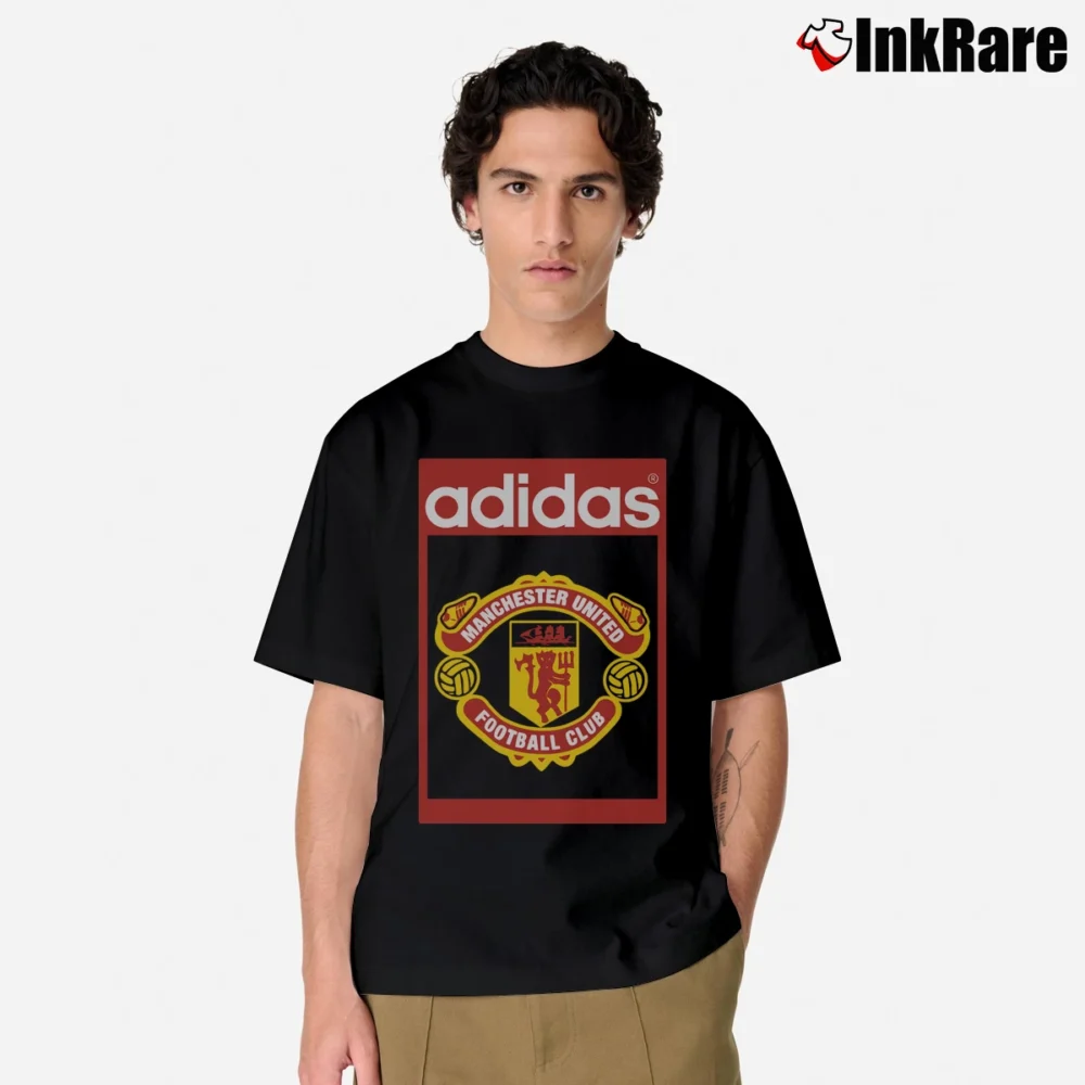 Men’s Adidas Manchester United Label Classic T-Shirt in black | Soft, Breathable Everyday Wear