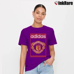 Women’s Adidas Manchester United Label Signature T-Shirt in purple | Soft, Flattering Fit
