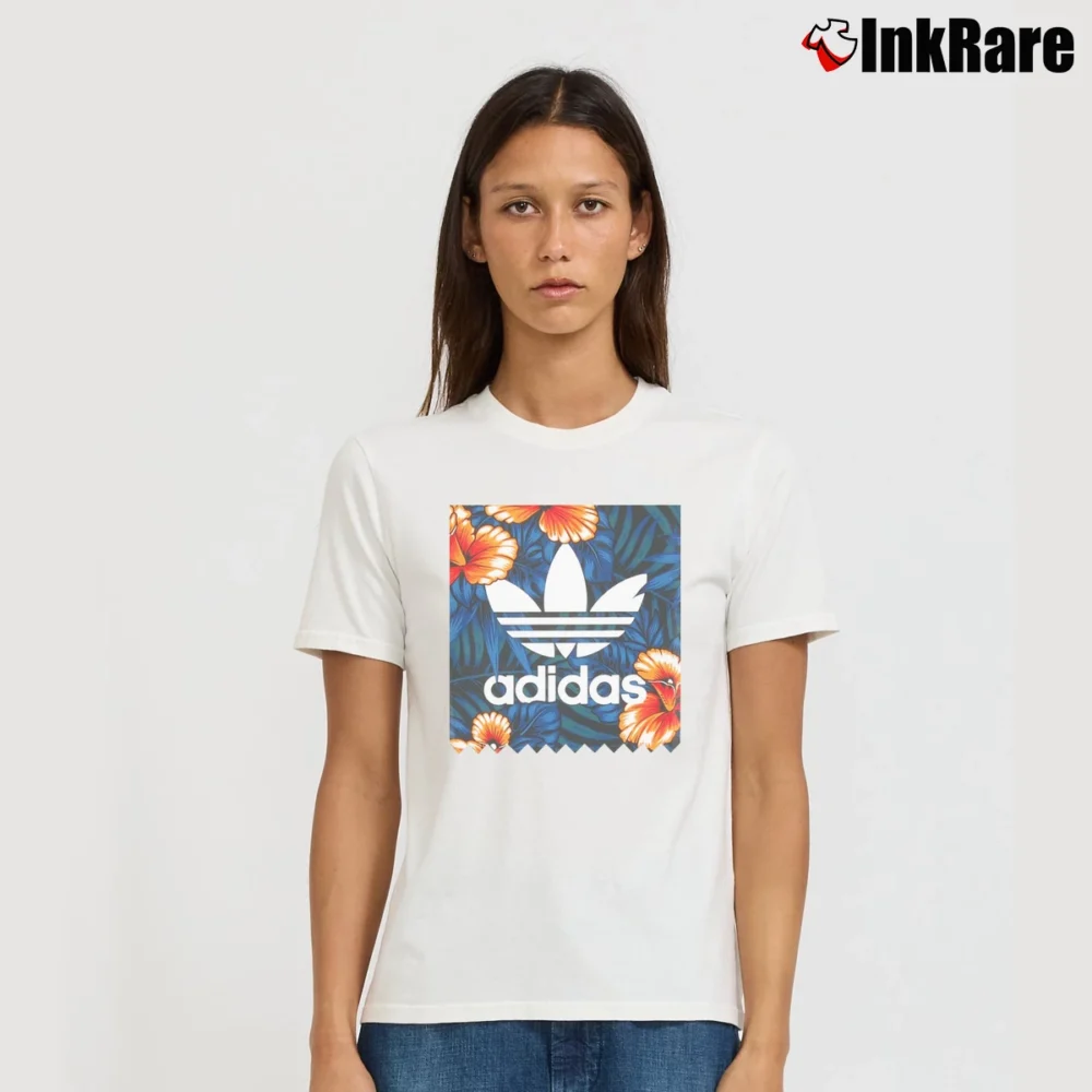 Women’s Adidas Sweet Leaf Blackbird Graphic Signature T-Shirt in white | Soft, Flattering Fit