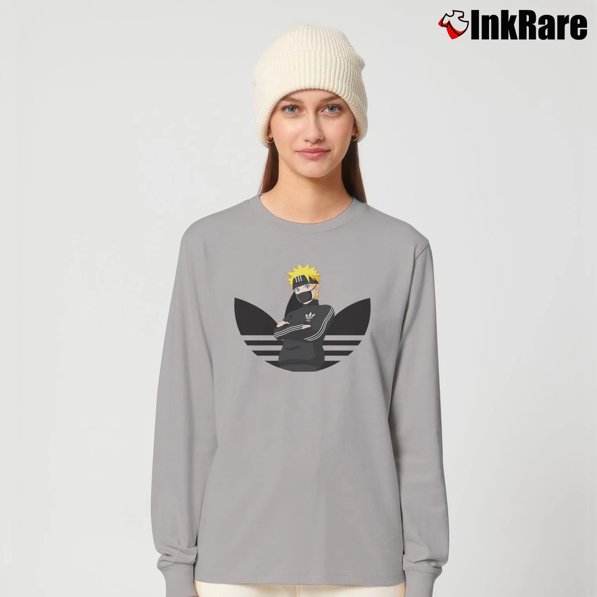 Women’s Adidas X Naruto Logo Long-Sleeve Top in sport grey | Sleek, Versatile, All-Season