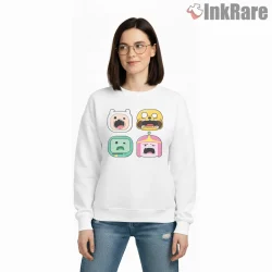 Adventure Time Character Expressions Grid Cartoon Shirt on graphic shirt for women graphic tee