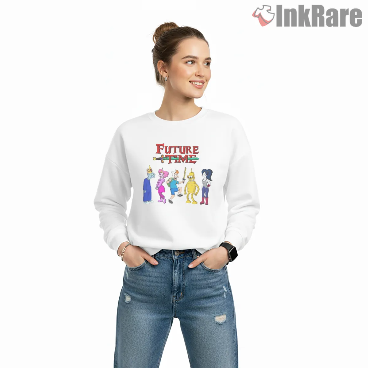 Adventure Time Futurama Character Mashup Group Shirt Adventure Time Futurama Character Mashup Group Shirt on graphic shirt for women graphic tee