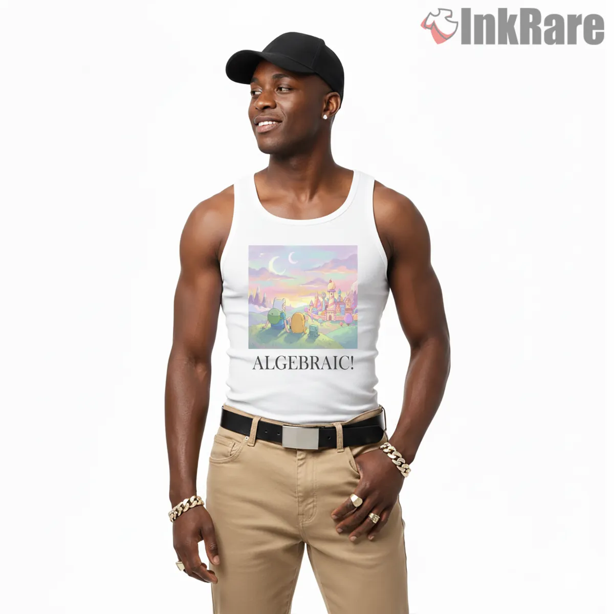 Adventure Time Landscape Castle Algebraic Quote Tank Top White Adventure Time Landscape Castle Algebraic Quote Shirt on white tank top for men graphic tee