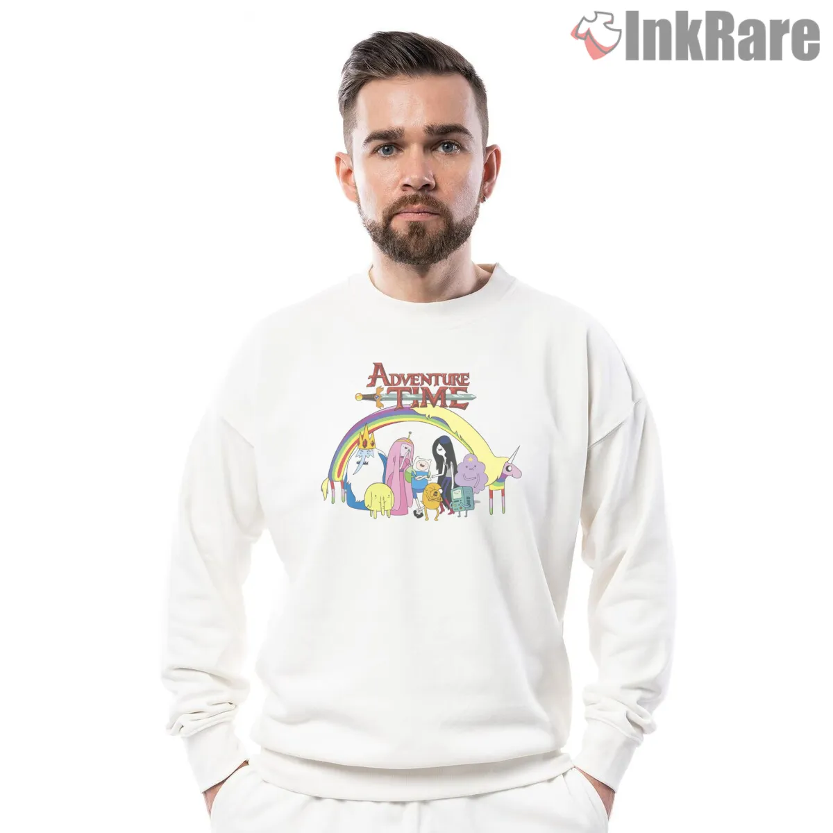 Adventure Time Rainbow Group Scene Cartoon Shirt Adventure Time Rainbow Group Scene Cartoon Shirt on graphic shirt for men graphic tee