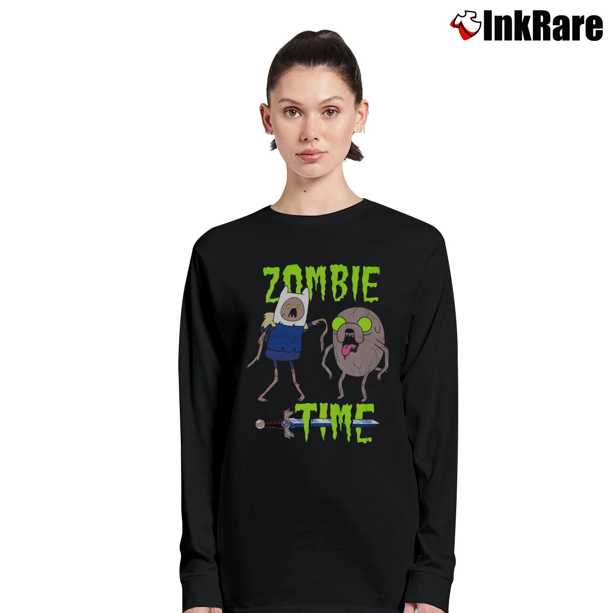 Women’s Adventure Time Zombie Time Long-Sleeve Top in black | Sleek, Versatile, All-Season