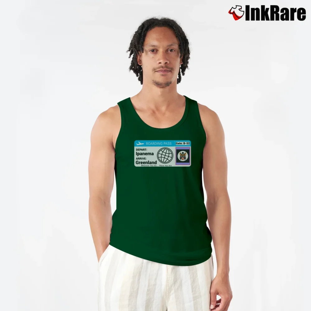 Men’s Aesthetic girl from ipanema goes to greenland Tank Top in forest green | Breathable, Active-Friendly Design