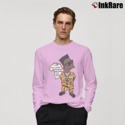 Men’s African Bootleg Bart Simpsons Vintage 90s Sports Long-Sleeve Shirt in light pink | Sleek, Lightweight, Year-Round Wear