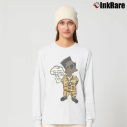 Women’s African Bootleg Bart Simpsons Vintage 90s Sports Long-Sleeve Top in white | Sleek, Versatile, All-Season
