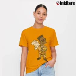 Women’s African Bootleg Bart Simpsons Vintage 90s Sports Signature T-Shirt in orange | Soft, Flattering Fit