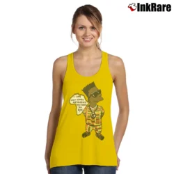 Women’s African Bootleg Bart Simpsons Vintage 90s Sports Tank Top in yellow | Lightweight, Movement-Friendly