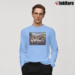 Men’s After Party Funny Statement Long-Sleeve Shirt in light blue | Sleek, Lightweight, Year-Round Wear