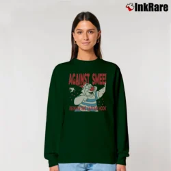Women’s Against Me Parody Graphic Relaxed Sweatshirt in forest green | Soft, Laid-Back Vibe