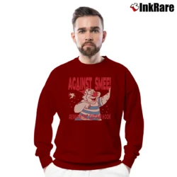 Men’s Against Me Parody Graphic Crewneck Sweatshirt in maroon | Cozy Fabric, Clean Style