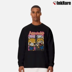 Men’s Aggretsuko Split Personality Anime Long-Sleeve Shirt in black | Sleek, Lightweight, Year-Round Wear