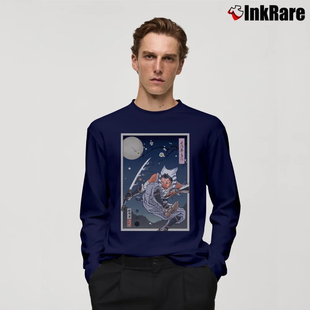 Men’s Ahsoka Star Wars Long-Sleeve Shirt in navy | Sleek, Lightweight, Year-Round Wear