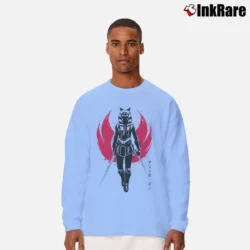 Men’s Ahsoka Tano Star Wars Rebels Fan Graphic Long-Sleeve Shirt in light blue | Sleek, Lightweight, Year-Round Wear