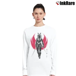 Women’s Ahsoka Tano Star Wars Rebels Fan Graphic Long-Sleeve Top in white | Sleek, Versatile, All-Season