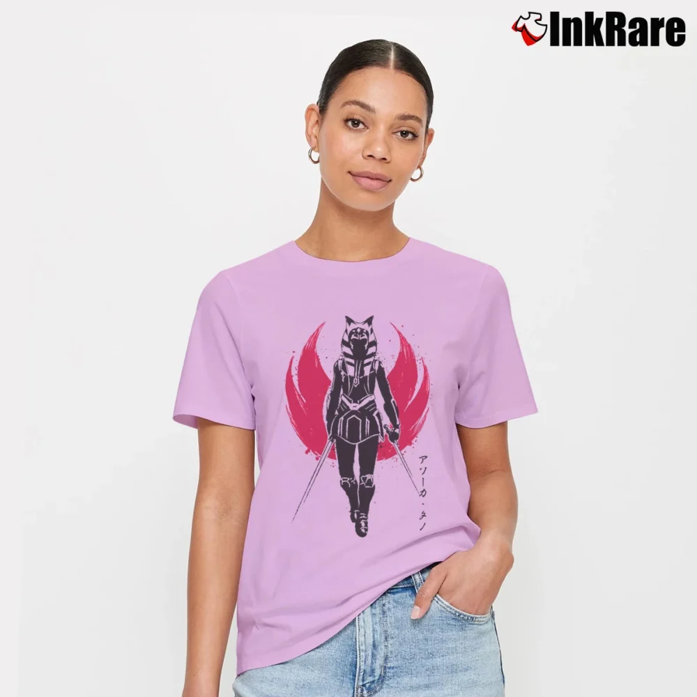 Women’s Ahsoka Tano Star Wars Rebels Fan Graphic Signature T-Shirt in light pink | Soft, Flattering Fit