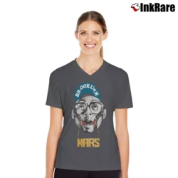 Women’s Air Jordan Spike Lee Mars Blackmon V-Neck Tee in charcoal | Chic Neckline, Soft Texture