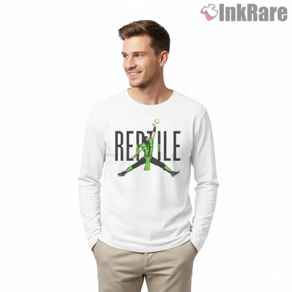 Air Reptile Mortal Kombat Toxic Jump Shirt on white long sleeve shirt for men graphic tee