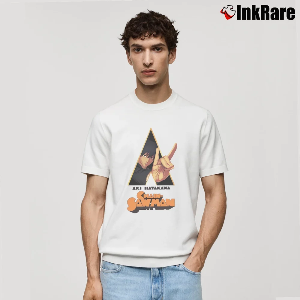 Men’s Aki Chainsawman Clockwork Parody Classic T-Shirt in white | Soft, Breathable Everyday Wear