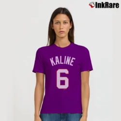 Women’s Al Kaline Detroit Tigers Navy Cooperstown Signature T-Shirt in purple | Soft, Flattering Fit