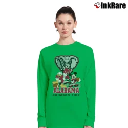Women’s Alabama Crimson Tide Mickey Donald Goofy Football Long-Sleeve Top in irish green | Sleek, Versatile, All-Season