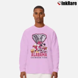 Men’s Alabama Crimson Tide Mickey Donald Goofy Football Long-Sleeve Shirt in light pink | Sleek, Lightweight, Year-Round Wear