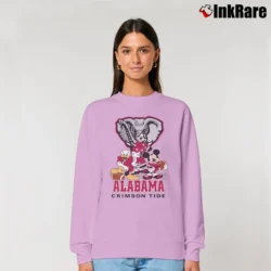 Women’s Alabama Crimson Tide Mickey Donald Goofy Football Relaxed Sweatshirt in light pink | Soft, Laid-Back Vibe