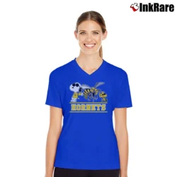 Women’s Alabama State Hornets Snoopy V-Neck Tee in royal blue | Chic Neckline, Soft Texture