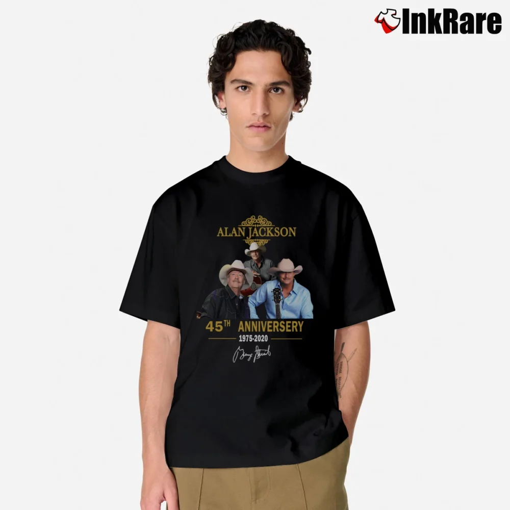 Men’s Alan Jackson 45th Anniversary 2020 Tour Classic T-Shirt in black | Soft, Breathable Everyday Wear