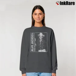 Women’s Alan Jackson 80s 90s Vintage Distressed Relaxed Sweatshirt in charcoal | Soft, Laid-Back Vibe