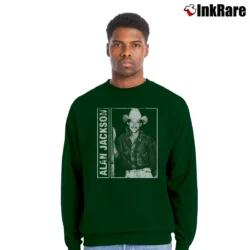 Men’s Alan Jackson 80s 90s Vintage Distressed Crewneck Sweatshirt in forest green | Cozy Fabric, Clean Style