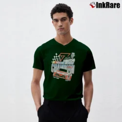 Men’s Alan Kulwicki 1992 Nascar Champion V-Neck Tee in forest green | Sharp, Breathable, Everyday Staple