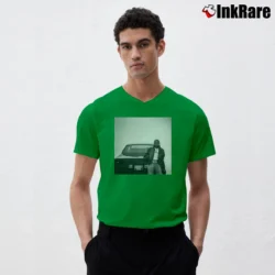 Men’s Album Cover Kendrick Lamar GNX V-Neck Tee in irish green | Sharp, Breathable, Everyday Staple