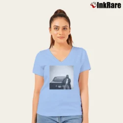Women’s Album Cover Kendrick Lamar GNX V-Neck Tee in light blue | Chic Neckline, Soft Texture