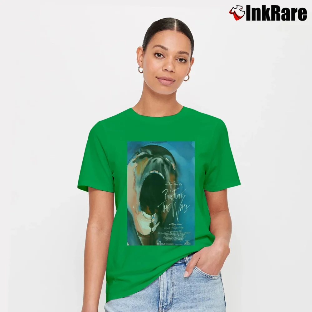 Women’s Album Cover Pink Floyd Band The Wall Signature T-Shirt in irish green | Soft, Flattering Fit