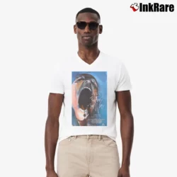 Men’s Album Cover Pink Floyd Band The Wall V-Neck Tee in white | Sharp, Breathable, Everyday Staple